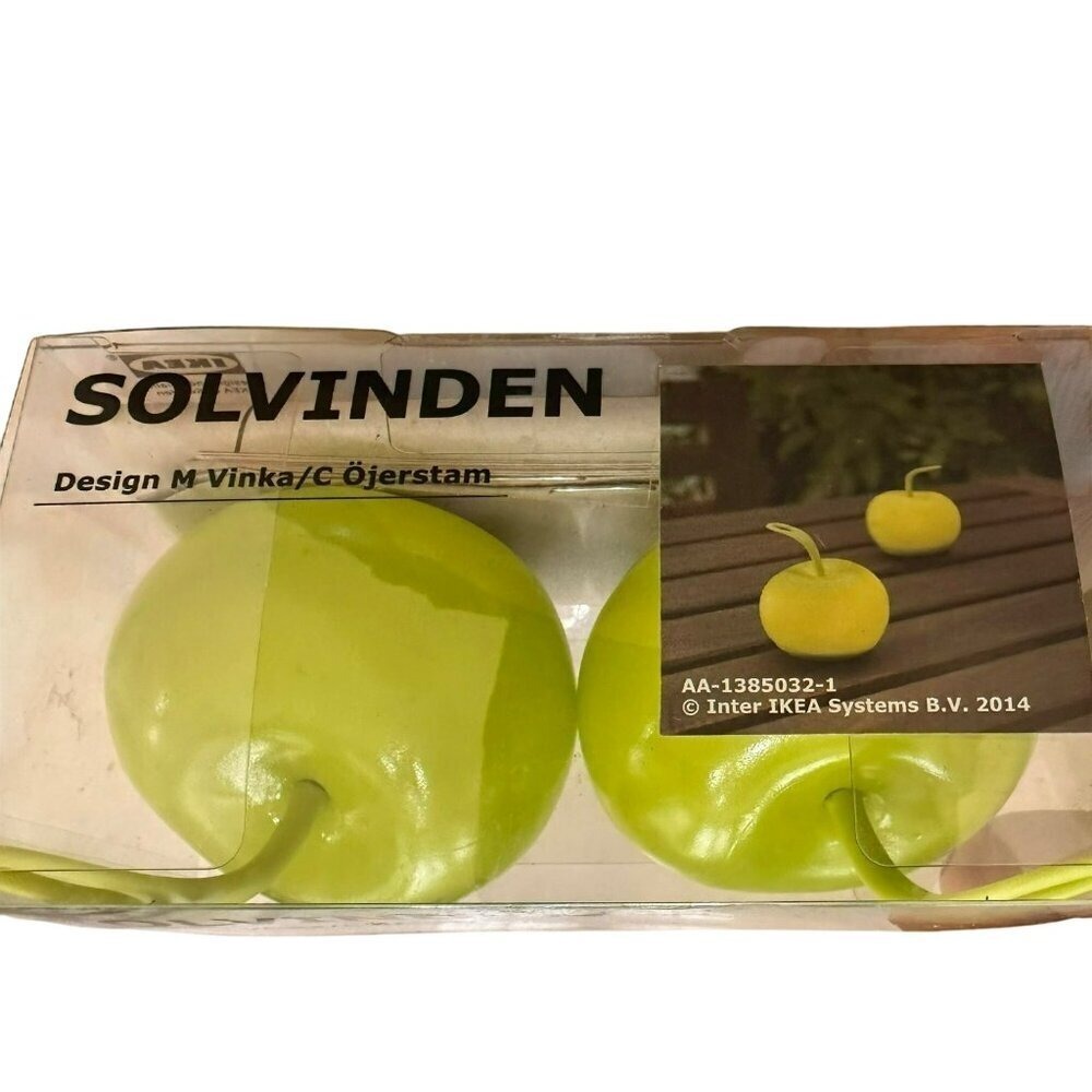 Ikea Solvinden Led Battery Powered Green Apple Shaped Ligths Set of Two - Picture 4 of 7